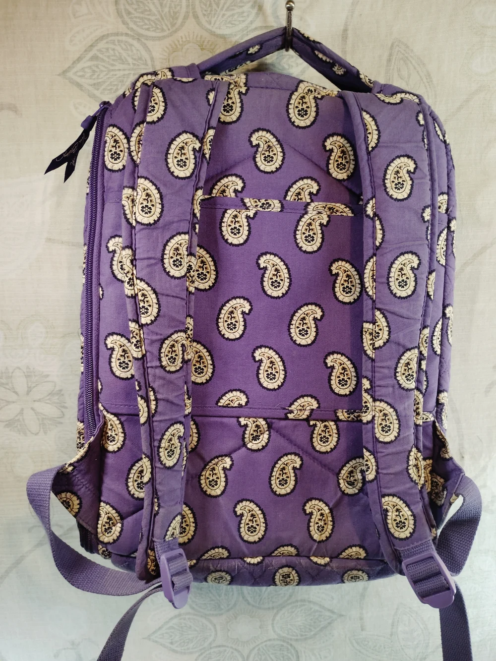 Vera Bradley Purple Paisley Quilted Backpack
